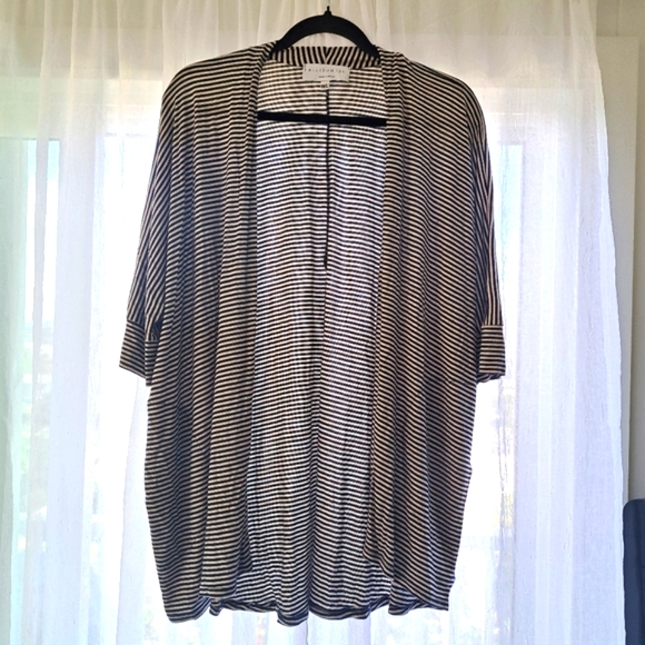 Allison Izu Loren Kimono Top, black/white stripe, size M/L - Picture 2 of 15